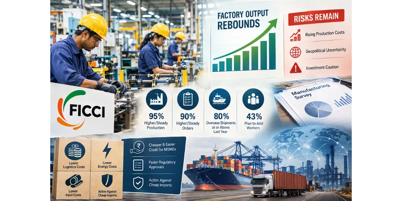 Indian Manufacturing Output Rebounds in Q2 FY27, but Cost and Geopolitical Risks Persist: FICCI